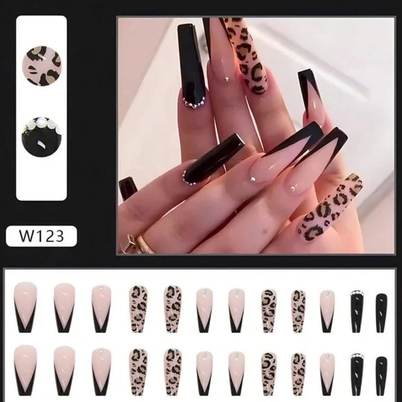 Cheetah Girls Long Coffin 24 Ct. Press On Nail Set - Picture 2 of 2
